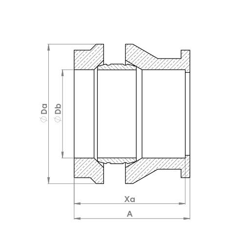 The technical schematic of the Flowflex DZR Three Piece Reducing Set, product code: P168DR